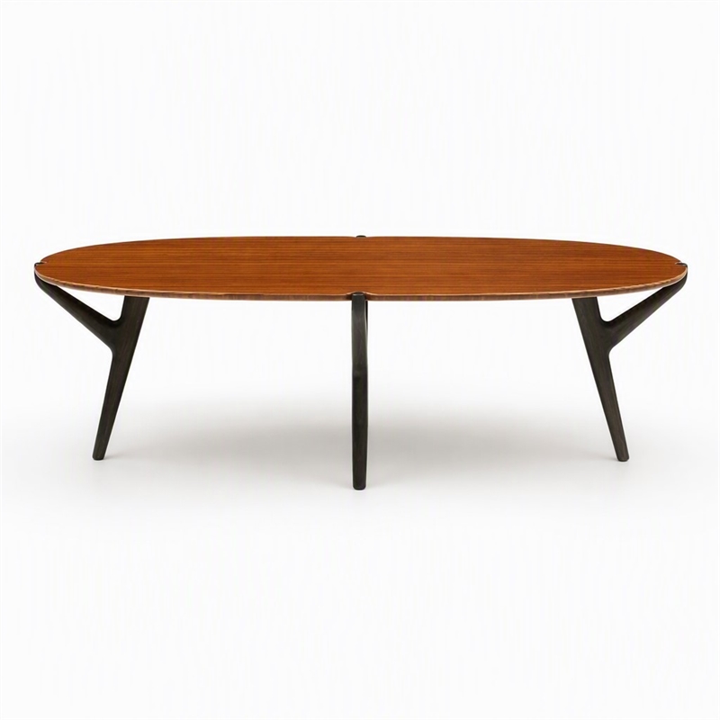 Maklaine Coffee Table in Copper and Charcoal with Solid Bamboo Construction