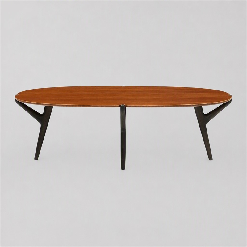 Maklaine Coffee Table in Copper and Charcoal with Solid Bamboo Construction