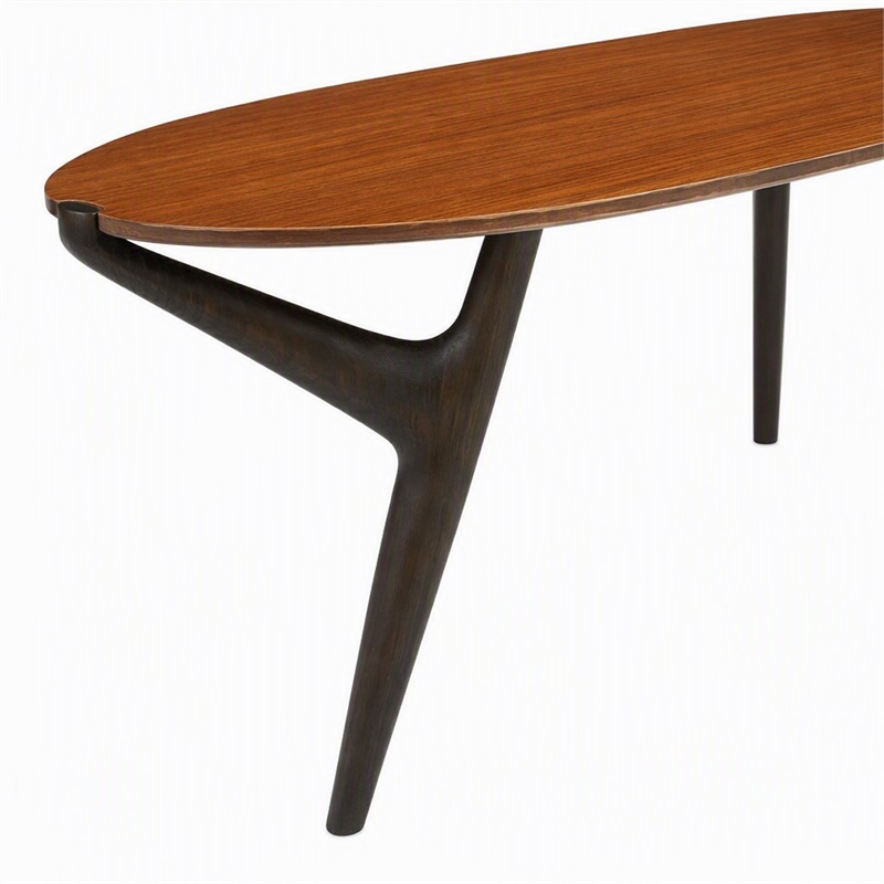 Maklaine Coffee Table in Copper and Charcoal with Solid Bamboo Construction
