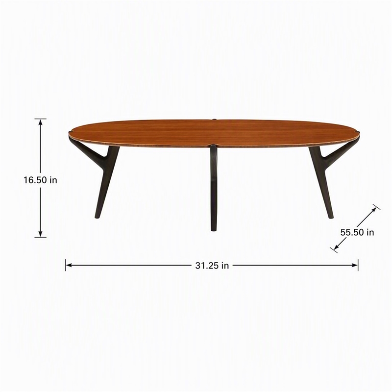Maklaine Coffee Table in Copper and Charcoal with Solid Bamboo Construction