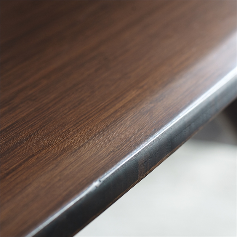 Maklaine Dining Table in Burgundy with Solid Bamboo Construction