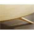 Maklaine Coffee Table in Sand Bamboo Finish with Oval Top