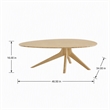 Maklaine Coffee Table in Sand Bamboo Finish with Oval Top