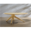 Maklaine Coffee Table in Sand Bamboo Finish with Oval Top
