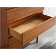 Maklaine 4 Drawer Bamboo High Chest in Amber Finish