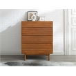 Maklaine 4 Drawer Bamboo High Chest in Amber Finish