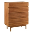 Maklaine 4 Drawer Bamboo High Chest in Amber Finish