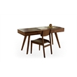 Maklaine Bamboo Writing Desk with Storage Drawers in Coffee Finish