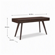 Maklaine Bamboo Writing Desk with Storage Drawers in Coffee Finish