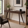 Maklaine Bamboo Writing Desk with Storage Drawers in Coffee Finish
