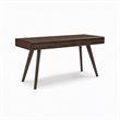 Maklaine Bamboo Writing Desk with Storage Drawers in Coffee Finish