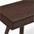 Maklaine Bamboo Writing Desk with Storage Drawers in Coffee Finish