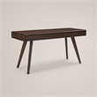 Maklaine Bamboo Writing Desk with Storage Drawers in Coffee Finish