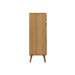 Maklaine Five Drawer High Chest in Solid Bamboo with Golden Finish