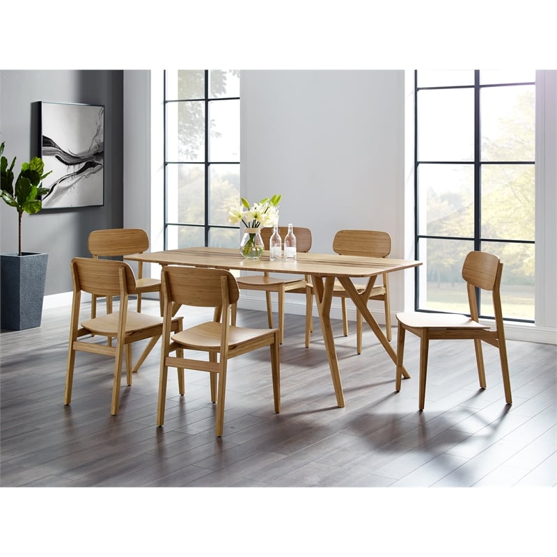 Maklaine Dining Table in Solid Bamboo with Golden Finish