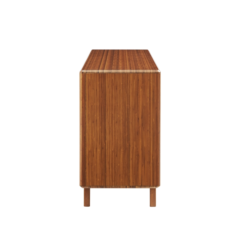 Maklaine 6 Drawer Bamboo Double Dresser with Soft Close in Copper