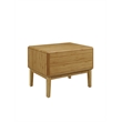 Maklaine Solid Bamboo Nightstand with Soft Close Drawer in Golden