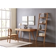 Maklaine Solid Bamboo Leaning Bookshelf for Small Spaces in Golden