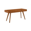 Maklaine Bamboo Writing Desk with 3 Storage Drawers in Copper Finish