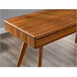 Maklaine Bamboo Writing Desk with 3 Storage Drawers in Copper Finish