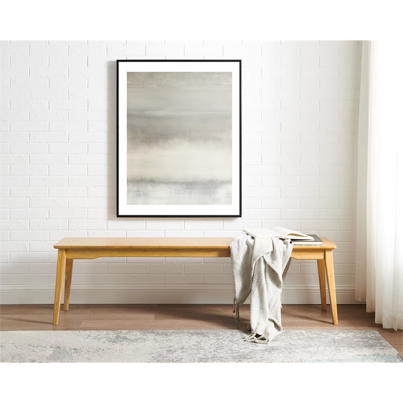 Maklaine Solid Bamboo Fully Assembled Long Dining Bench in Golden