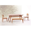 Maklaine Solid Bamboo Fully Assembled Long Dining Bench in Golden