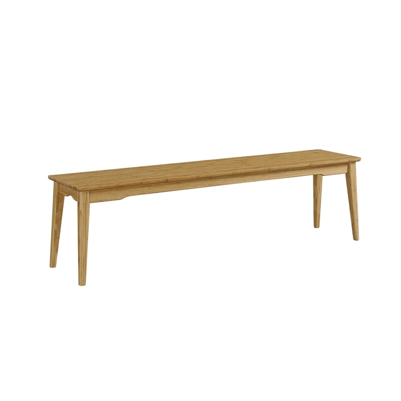Maklaine Solid Bamboo Fully Assembled Long Dining Bench in Golden
