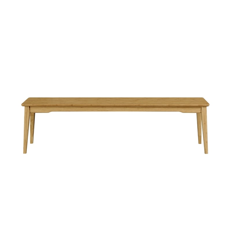 Maklaine Solid Bamboo Fully Assembled Long Dining Bench in Golden