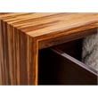 Maklaine Solid Bamboo Square Storage Coffee Table in Burgundy