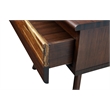 Maklaine Solid Bamboo Nightstand with Soft Close Drawer in Burgundy