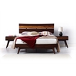 Maklaine Solid Bamboo Nightstand with Soft Close Drawer in Burgundy
