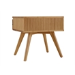 Maklaine Bamboo Nightstand with Tiger Drawer Front in Golden Finish