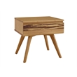 Maklaine Bamboo Nightstand with Tiger Drawer Front in Golden Finish