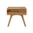 Maklaine Bamboo Nightstand with Tiger Drawer Front in Golden Finish