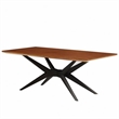 Maklaine Solid Bamboo 2-Tone Dining Table in Copper and Charcoal