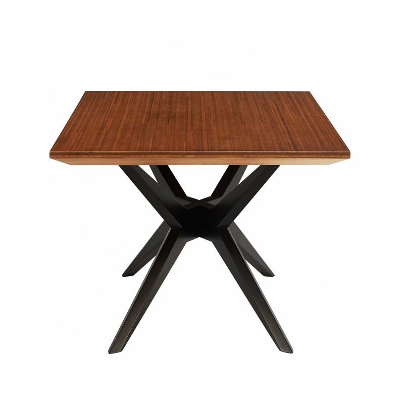 Maklaine Solid Bamboo 2-Tone Dining Table in Copper and Charcoal