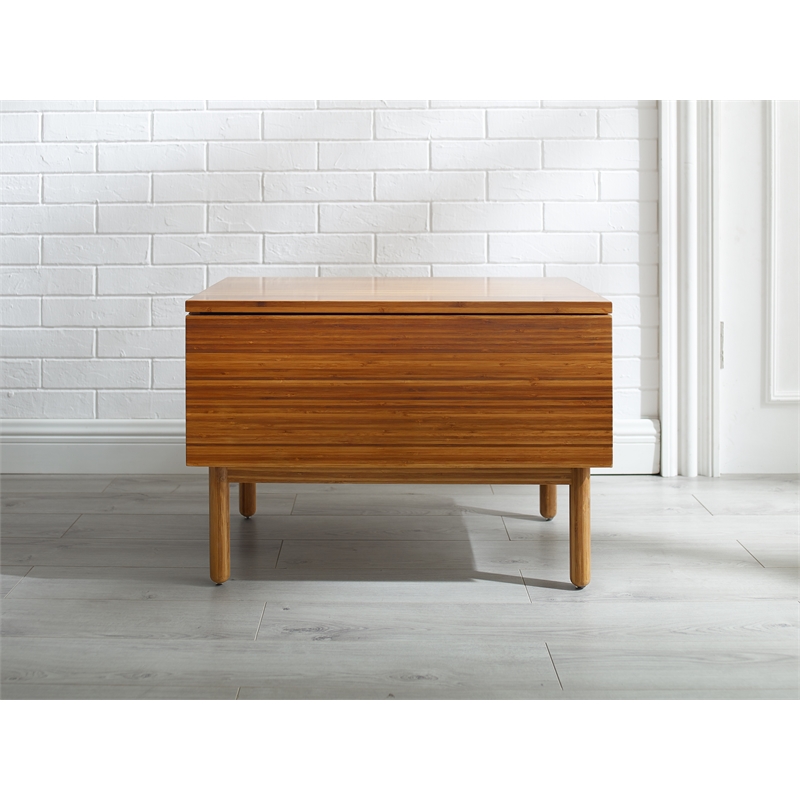 Maklaine 1 Drawer Bamboo Nightstand with Touch Latch in Copper