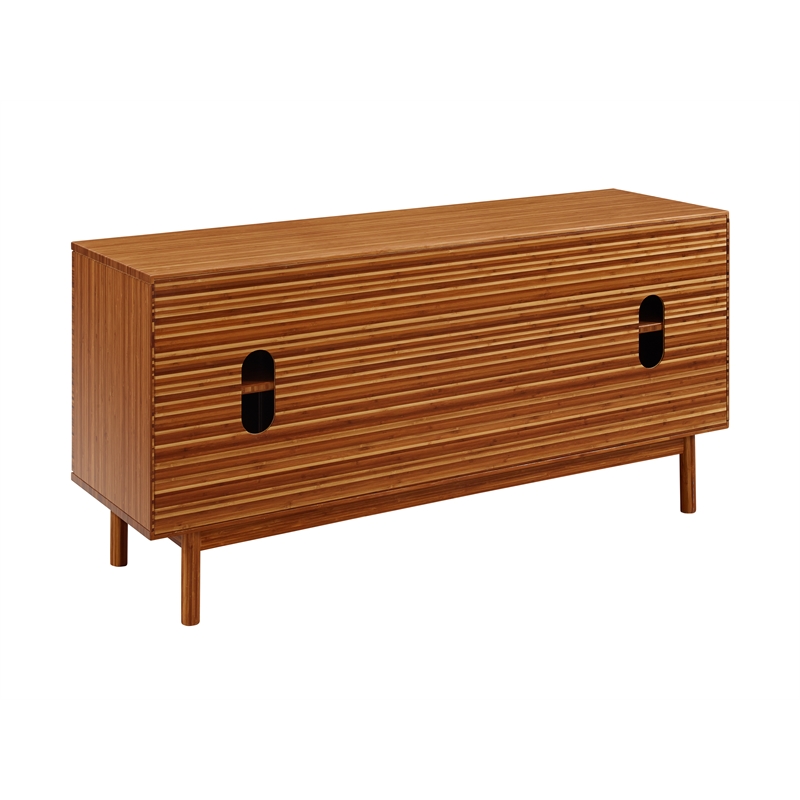 Maklaine Solid Bamboo Sideboard with 2 Soft Close Drawers in Copper