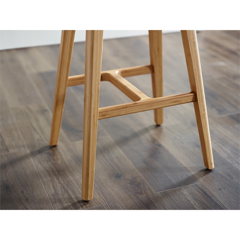 Maklaine Set of 2 Bamboo Counter Stools in Natural Caramelized