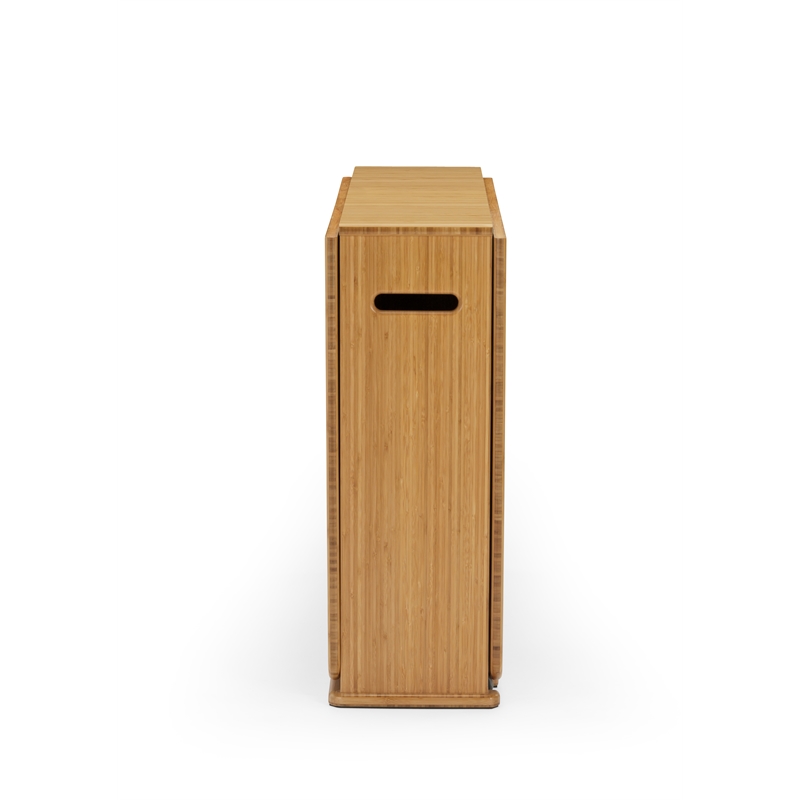 Maklaine Solid Bamboo Gateleg Dining Table with Drop Leaves in Golden