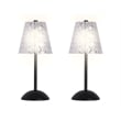 Maklaine Rechargeable LED Metal Table Lamp in Matte Black and Clear