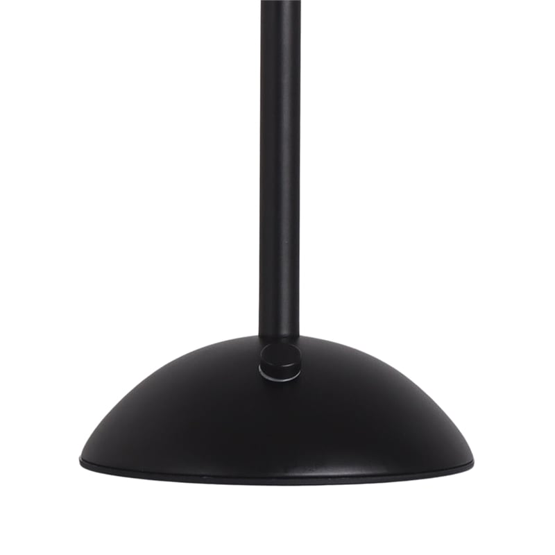 Maklaine Rechargeable LED Metal Table Lamp in Matte Black and Clear