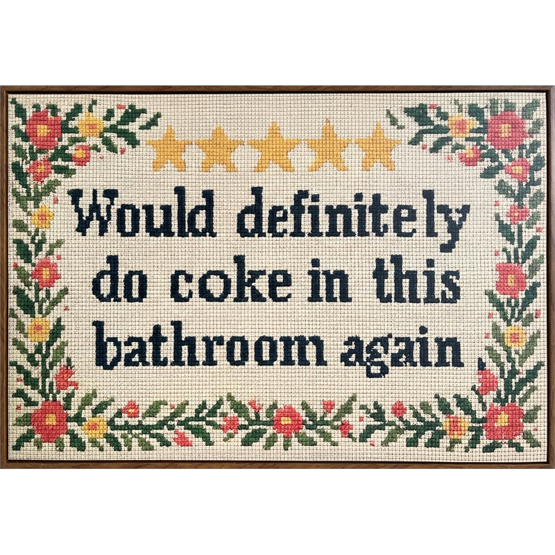 Maklaine Bathroom Wit I Hand-Embellished Canvas 16