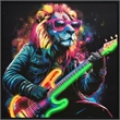Maklaine Neon Groove II LED Neon Wall Art in Multi-Color Wood Frame