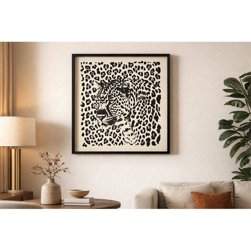 Maklaine Shadow Leopard Puff Printed Canvas 24