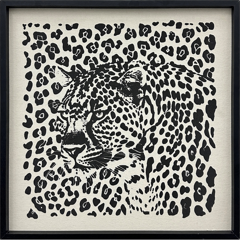 Maklaine Shadow Leopard Puff Printed Canvas 24