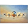 Maklaine Aviation Glow LED Neon Canvas Art in Multi-Color Wood Frame