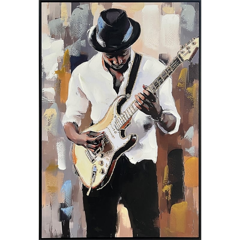 Maklaine Midnight Riff II Hand-Embellished Canvas 36