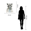 Maklaine Watercolor Raccoon with Tie Canvas Art in Multi-Color