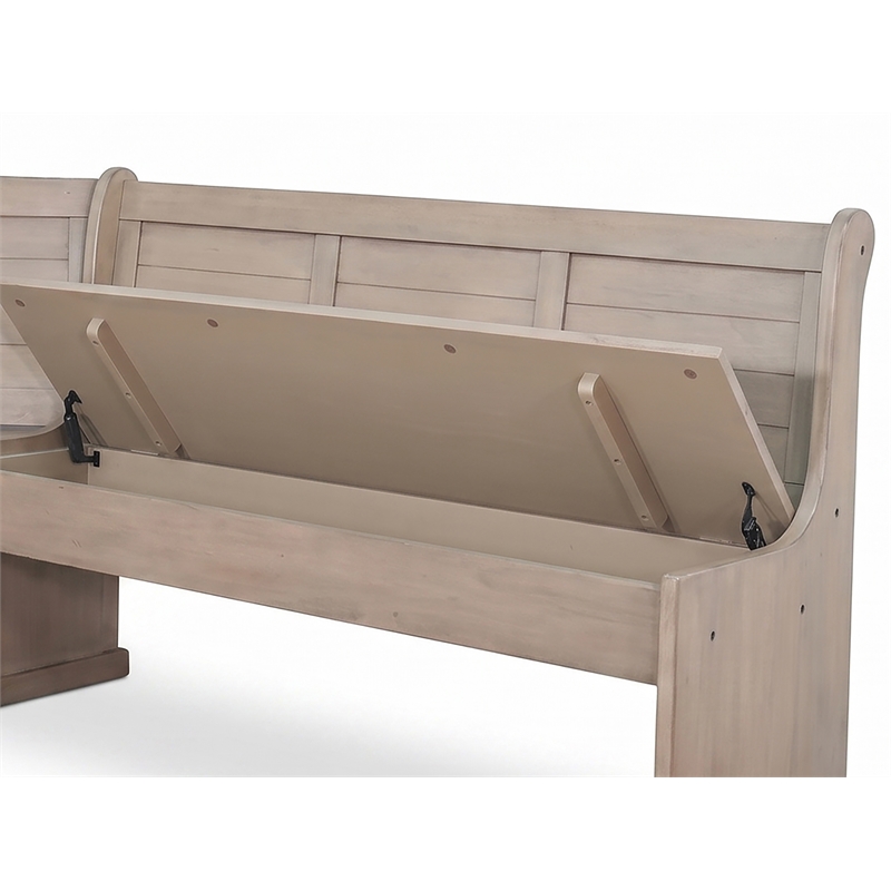 Maklaine Reversible Wood Breakfast Nook Dining Set with Storage in Hazelnut